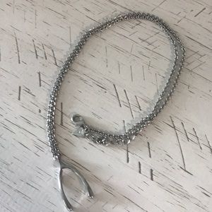 Wishbone silver necklace
